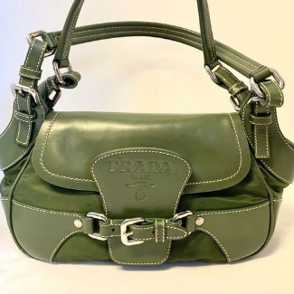 green vintag purse